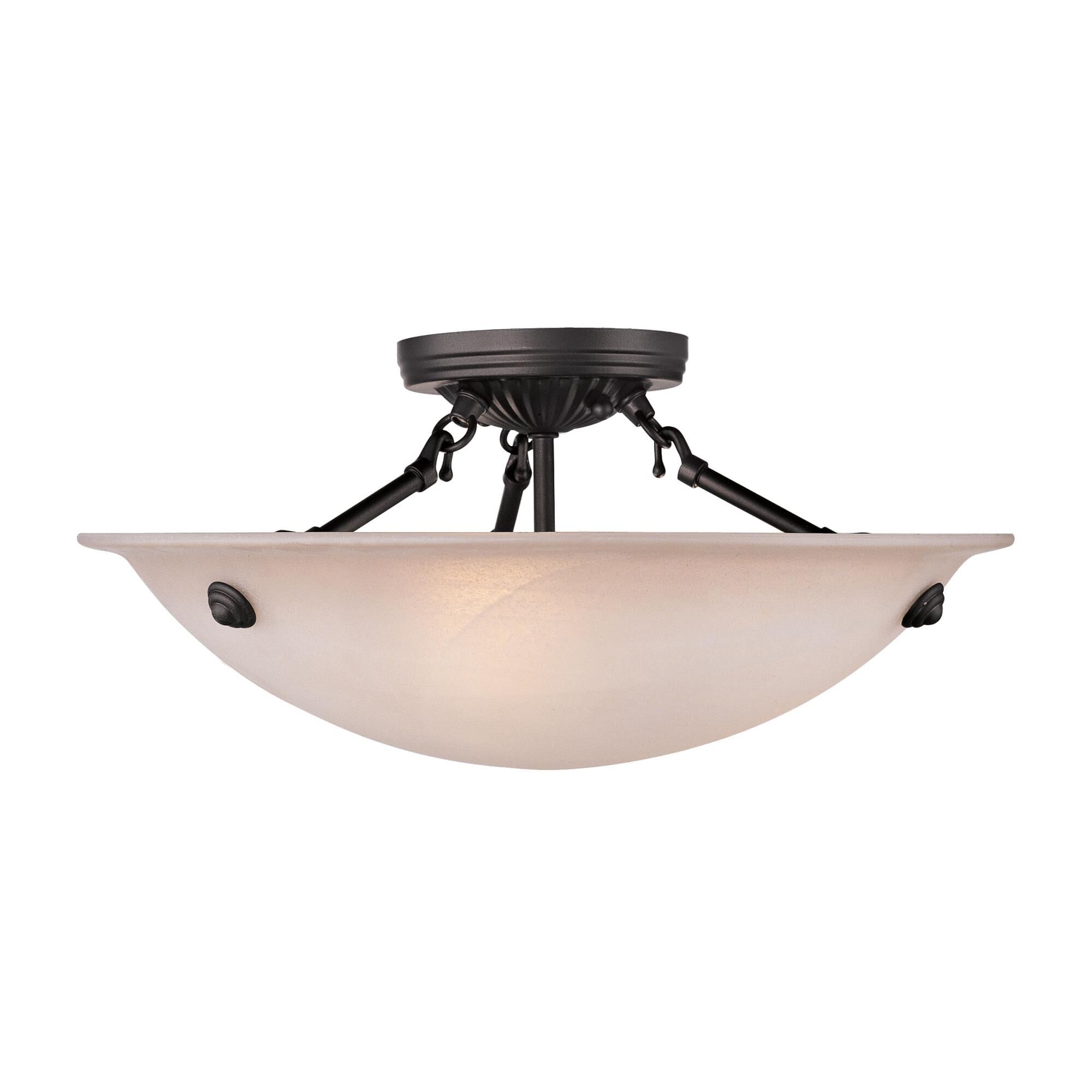 Home Basics 16 Inch 3 Light Semi Flush Mount by Livex Lighting